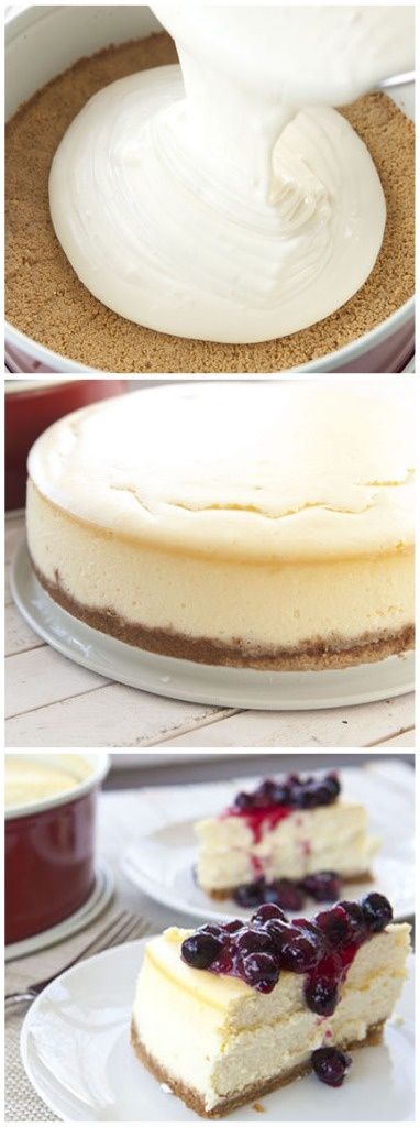 Lemon Blueberry Cheesecake - made this today for husband's birthday and everyone loved it!