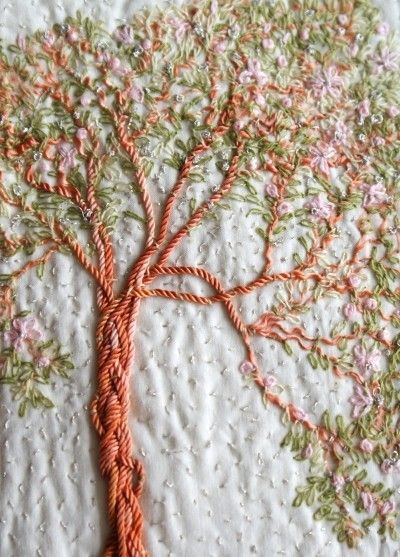 Almond Blossom, embroidery