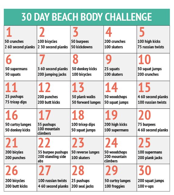 30 Day Beach Body Challenge