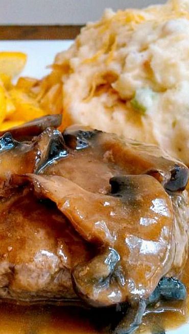 Salisbury Steak w/ Loaded Mashed Potatoes and Mushroom Gravy