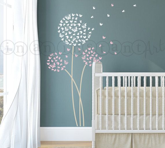 Dandelion Wall Decal Butterfly Dandelion Wall by InAnInstantArt, $27.00