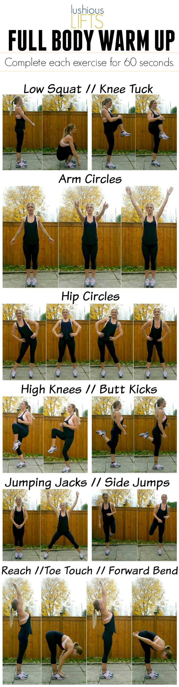 9 minute, full body, warm up. Good before running, or full body workouts  ||  Lushoius Lifts