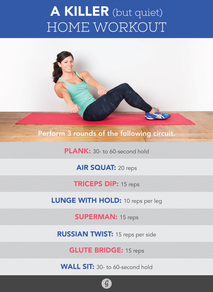 Quiet Home Workout Graphic #fitness #bodyweight #workout