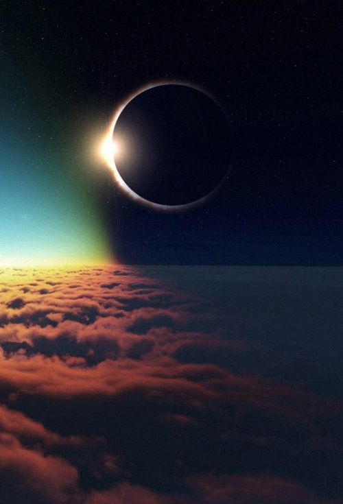 Eclipse from 35,000 feet. Reminds me on Halo - the Game.