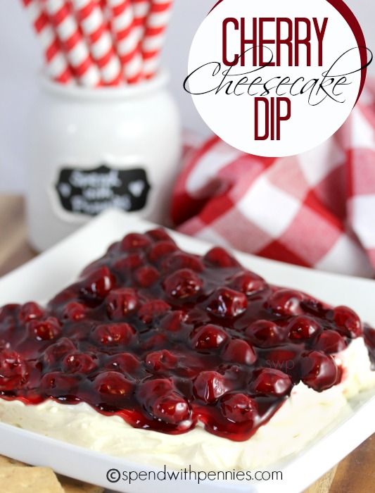 No Bake Cherry Cheesecake Dip! This is so addicting... you won't believe how quick it is to make and how delicious it tastes!