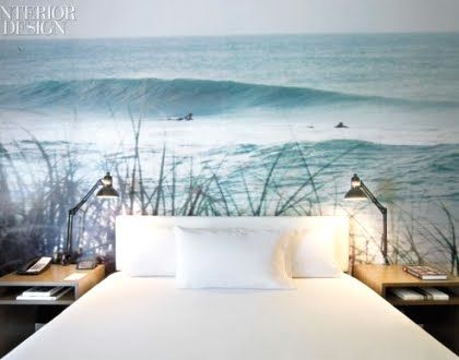 Beach photo mural, only instead of behind the bed I want it in front of so I can lay and look at it..