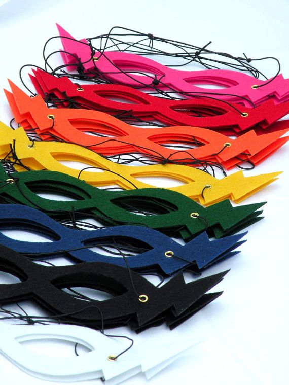 SUPER HERO PARTY favor mask - Lightning Bolt Super Hero Mask - choose from 9 colors - boy or girl birthday gift - affordable party favors on Etsy, $4.75