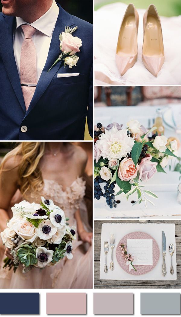 navy and blush elegant fall wedding colors for 2015 trends