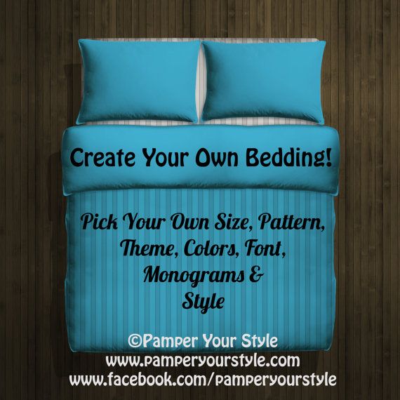 Design my own bedding - Twin - Queen - King Custom Duvet Bedding - Monogram Bedding - Create My Own Bedding on Etsy, $150.00