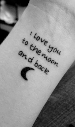 I love you to the moon and back tattoo design // idea on the wrist