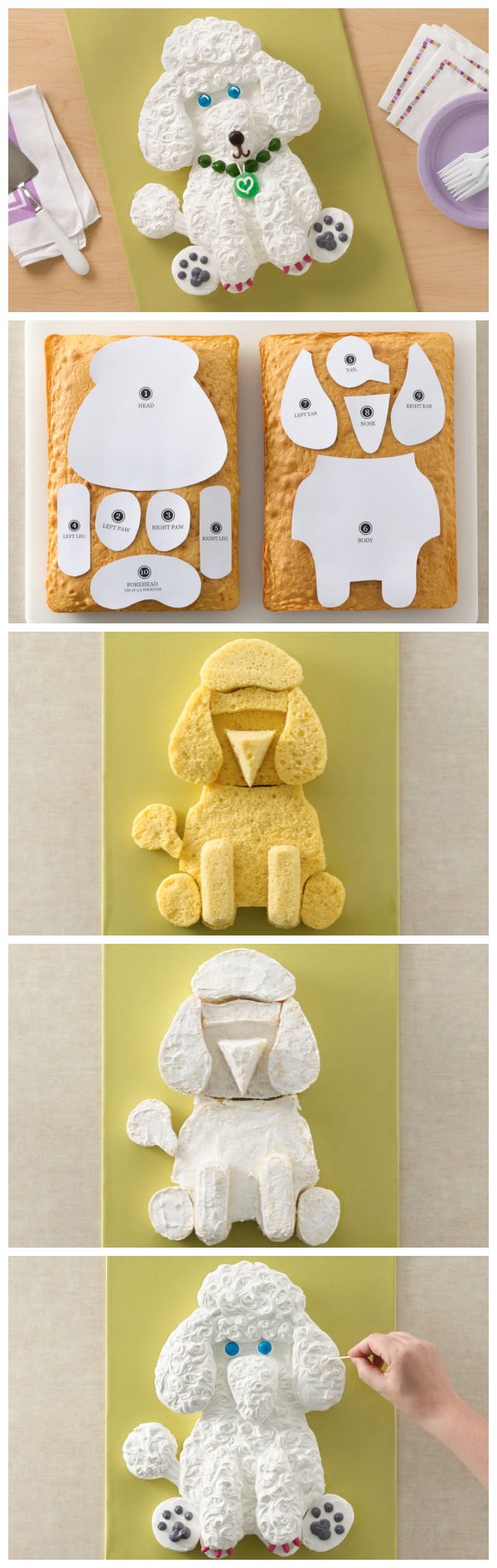 Perfect Poodle Dog Cake with template!