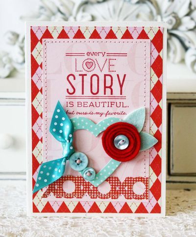 Love Story Card by Melissa Phillips for Papertrey Ink (December 2012)