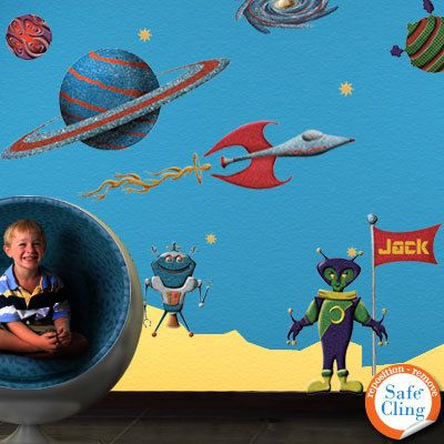 Outer Space Wall Sticker Decals for Boys Room by MyWallStickers