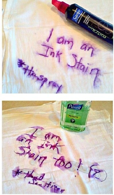 Hairspray and hand sanitizer beat even the worst ink stains / 30 Squeaky-Clean Laundry Hacks (via BuzzFeed)