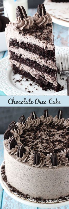Chocolate Oreo Cake! I want this cake for my birthday i wish i could grab out of the screen and just eat it