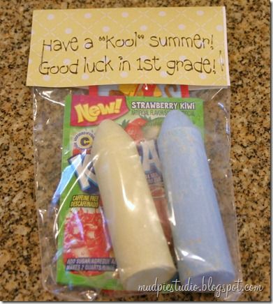 End of school year favours for all their classmates : ) I can grab a bucket of chalk for about 4.00