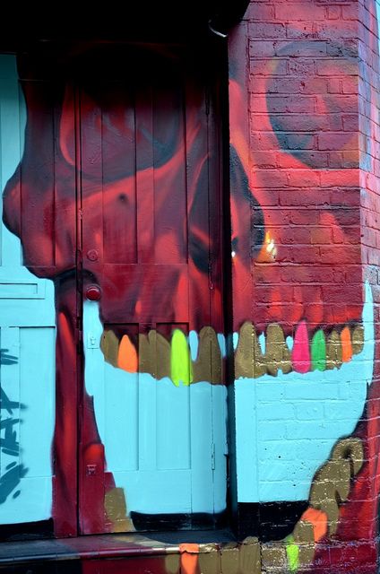 Street Art Work. Skull House, Street Art door #art #street #mural