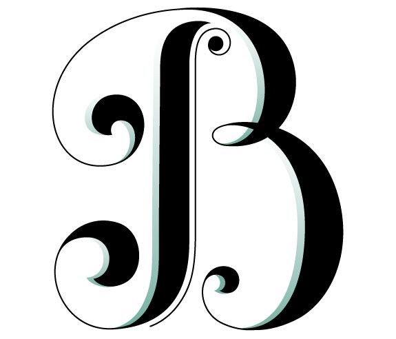 Lovely letter B. By Jessica Hische for Daily Drop Cap.