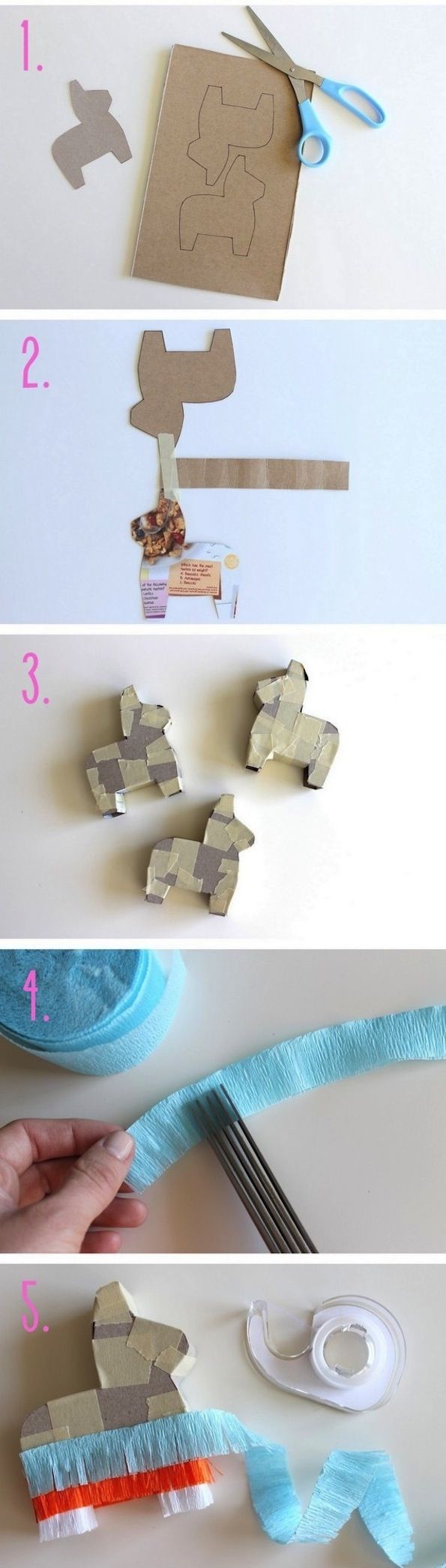 Cinco de Mayo: DIY Mini Piñatas out of a medium sized cereal box - genius!