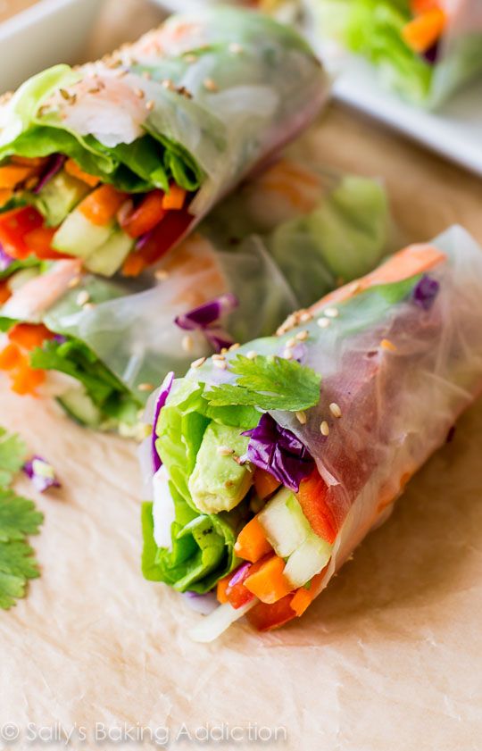 Homemade Fresh Summer Rolls with Easy Peanut Dipping Sauce.