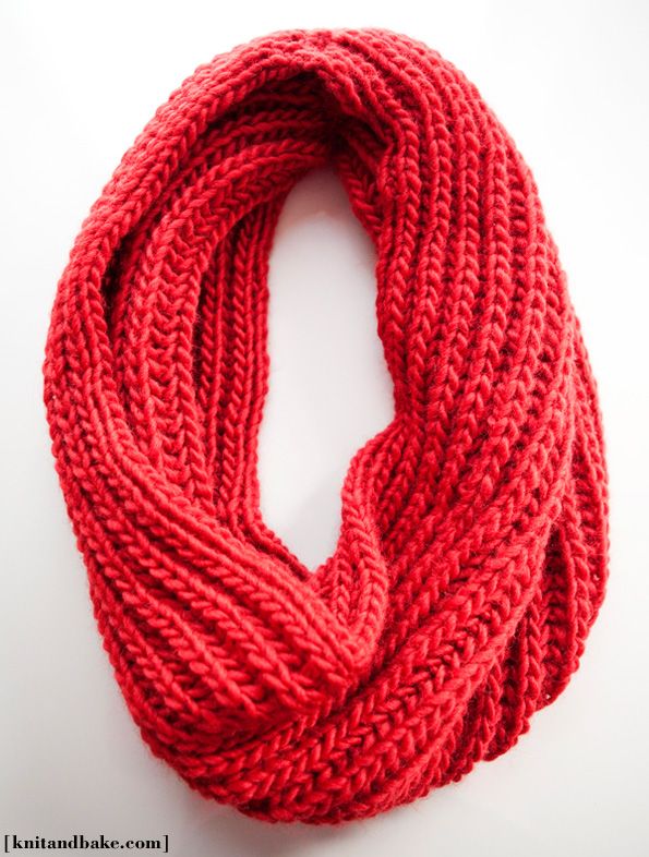 knitting pattern for a chunky brioche stitch infinity scarf