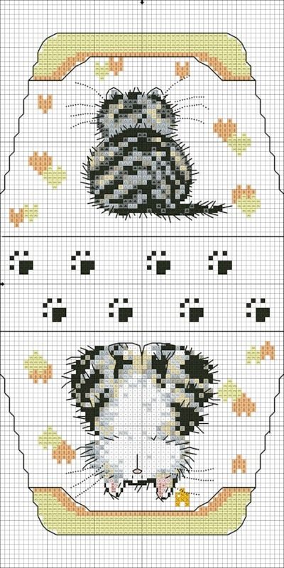 Cross-stitch Kitty ♥ ... no color chart available, just use pattern chart as your guide