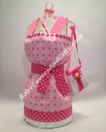 Dress Diaper Cake by #Babyfavorsandgifts #BABYSHOWERGIFTS