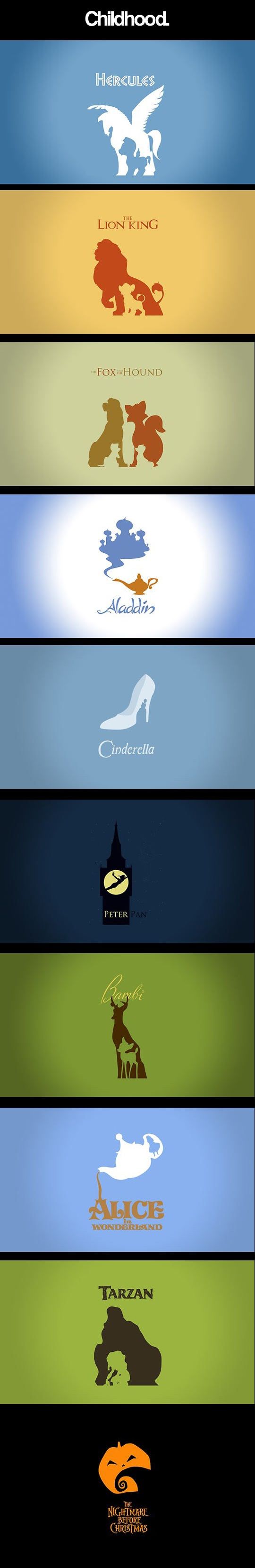 inimalist posters of Disney Movies - some/most of these were great books and fairytales