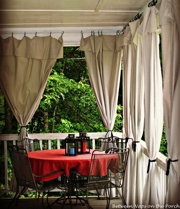 DIY Outdoor Curtains Made from Drop Cloths
