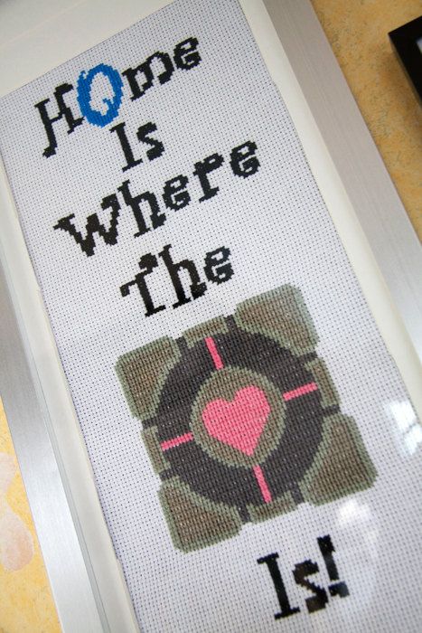 Home is where the Companion Cube is  Cross Stitch by WingedCrafts, €2.50