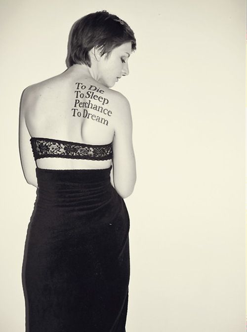 Nice Quote Back Tattoo for Women