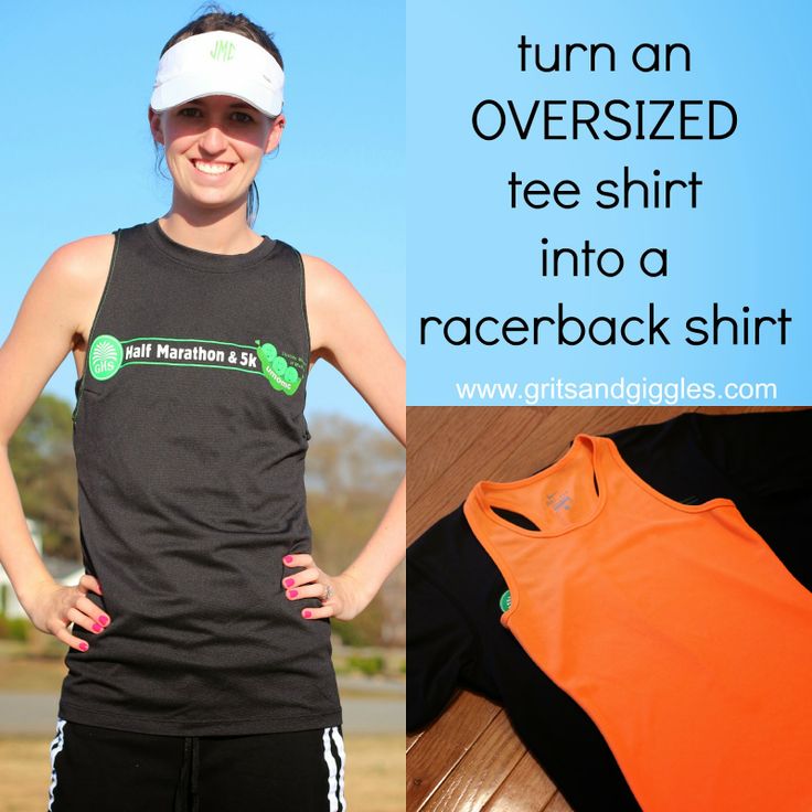 Grits & Giggles: {Tutorial} Workout Tank from Oversized Shirt. * works good!