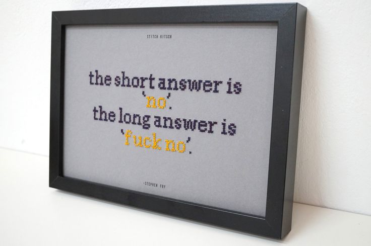 Stephen Fry Quote CrossStitch Poster the by StitchKitschBerlin, €60.00