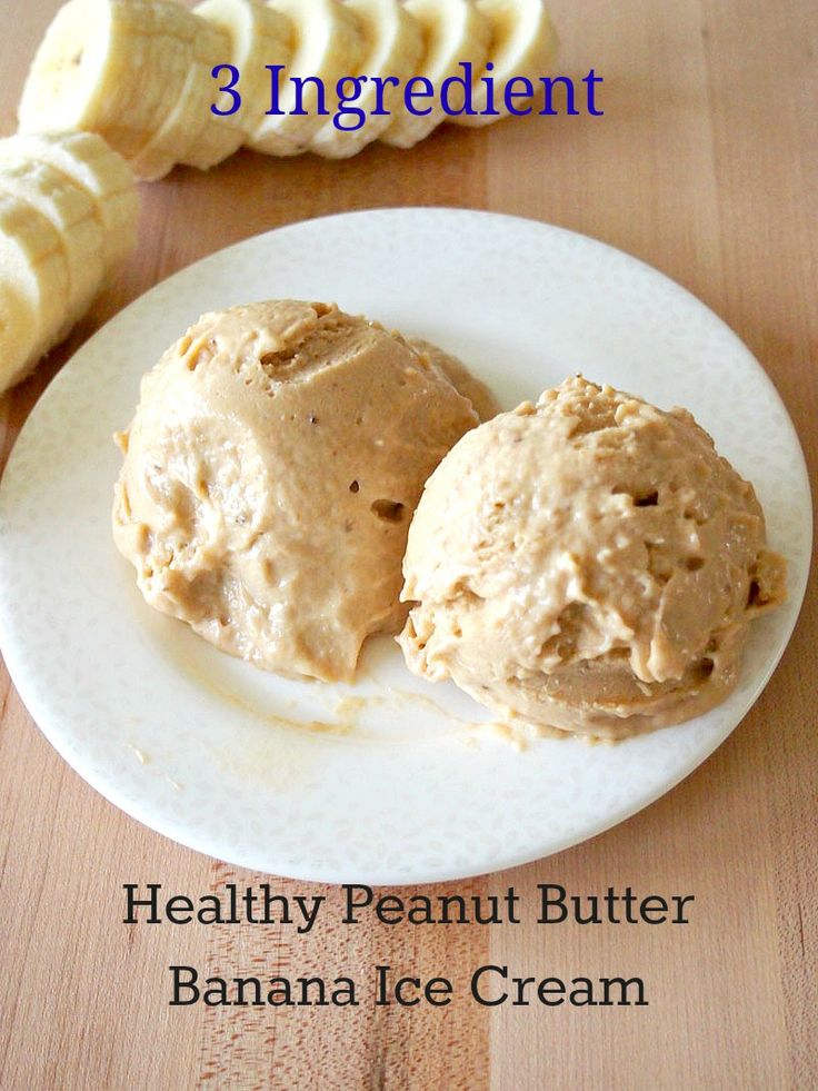 Healthy Peanut Butter Banana Ice Cream: I used 2 frozen sliced bananas 1tbs PB 1tbs pb2 ... Blend in food processor ... New favorite dessert!!