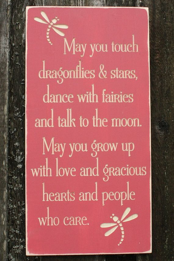 ay You Touch Dragonflies Girl's Bedroom Wood Sign Nursery Decor - 15x30