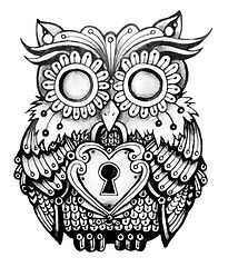 Antique+Keyhole+Drawing | ... ink vintage pattern heart drawing lock feathers line owl keyhole
