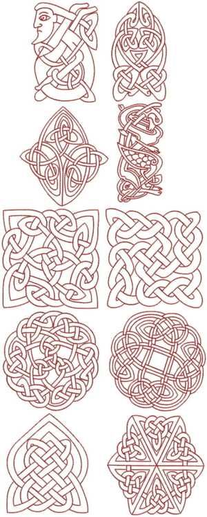 Advanced Embroidery Designs - Celtic Redwork Set.