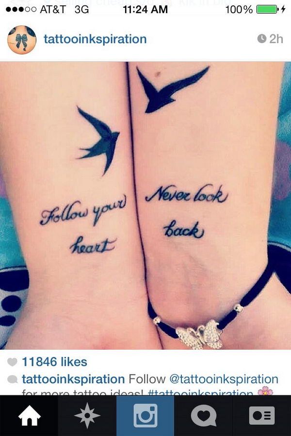 40 Creative Best Friend Tattoos, I'm not a big fan if tattoos that connect two ppl incase something happens but these are cute idea
