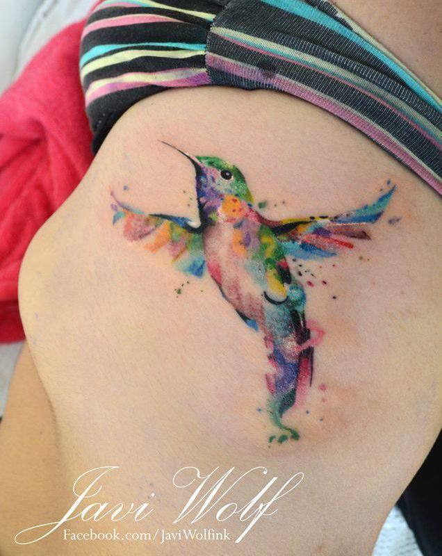 watercolor hummingbird tattoo | Watercolor hummingbird tattoo Tattooed by Javi Wolf | tattoos I like
