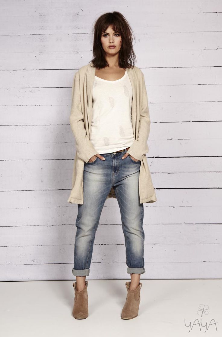 boyfriend jeans + cardi + ankle boots Kinda simple. I really love the boyfriend jean.