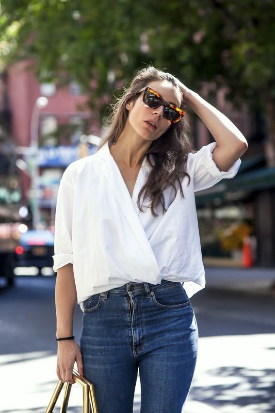 Two Ways: White Shirt & High-Waisted Jeans