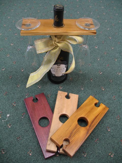 wood wine glass holder over a wine bottle - Bing Images