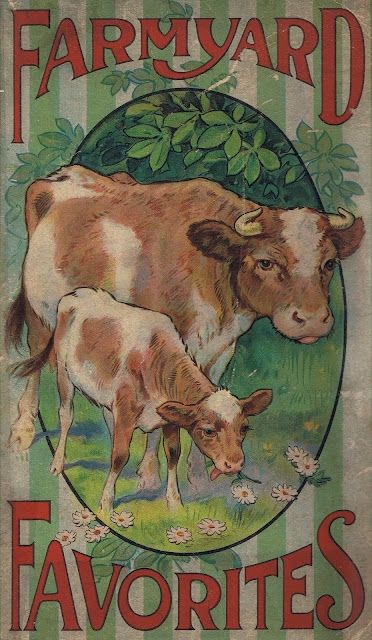 Original graphic ~ 1917 cover of “Farmyard Favorites”