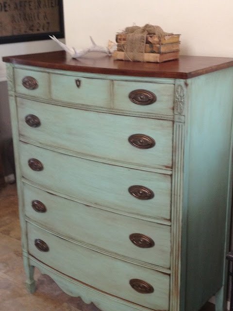 aybe colors for my kitchen table?  Pinner: Benjamin Moore Aquaduct, Distressed, Dark Walnut Stain (Q-tip), Ralph Lauren Glaze in Tobacco, Waxed with ebony colored paste.  link to site