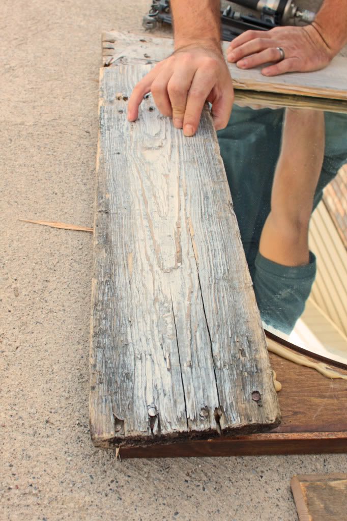 Re-purposing a big, old dresser mirror.