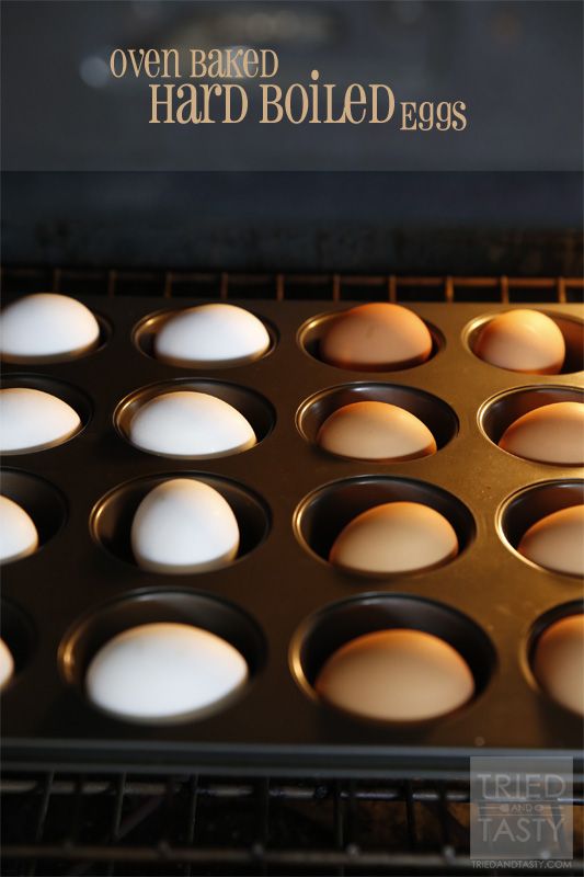 Oven Baked Hard Boiled Eggs | Did you know that you can boil an egg in the oven? I've used this method time and time again and it continues to be my way to boil an egg! Large batches are done in no time and the eggs are perfectly cooked every time! | 