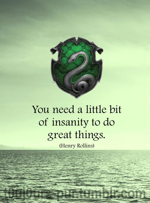 Slytherin: You need a little bit of insanity to do great things