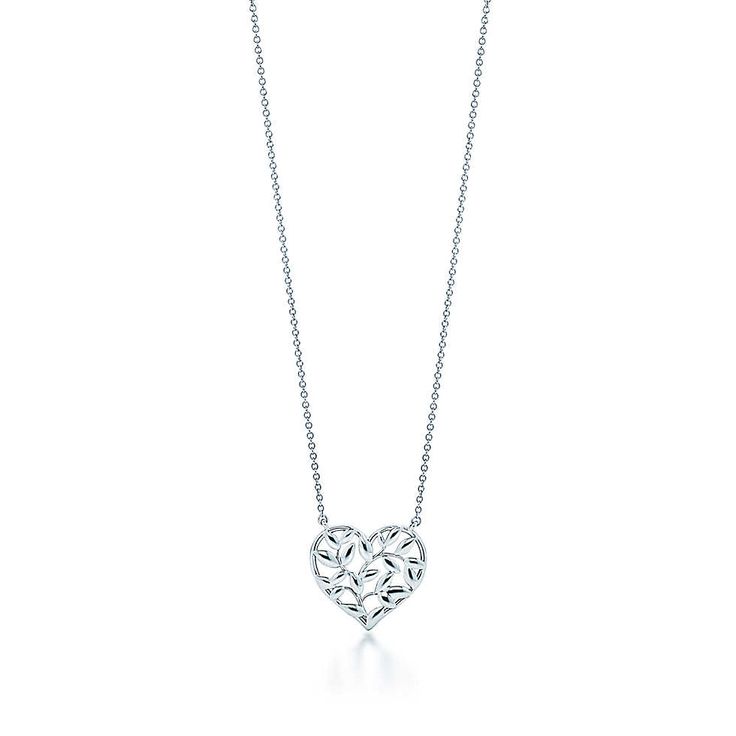 I don't usually like hearts, but I like this heart! - Paloma Picasso® Olive Leaf heart pendant in sterling silver.