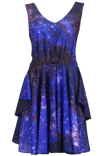 Galaxy Print Dress...sparkles... would be a very unique prom.dress!!(: