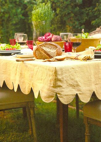 Scalloped tablecloth